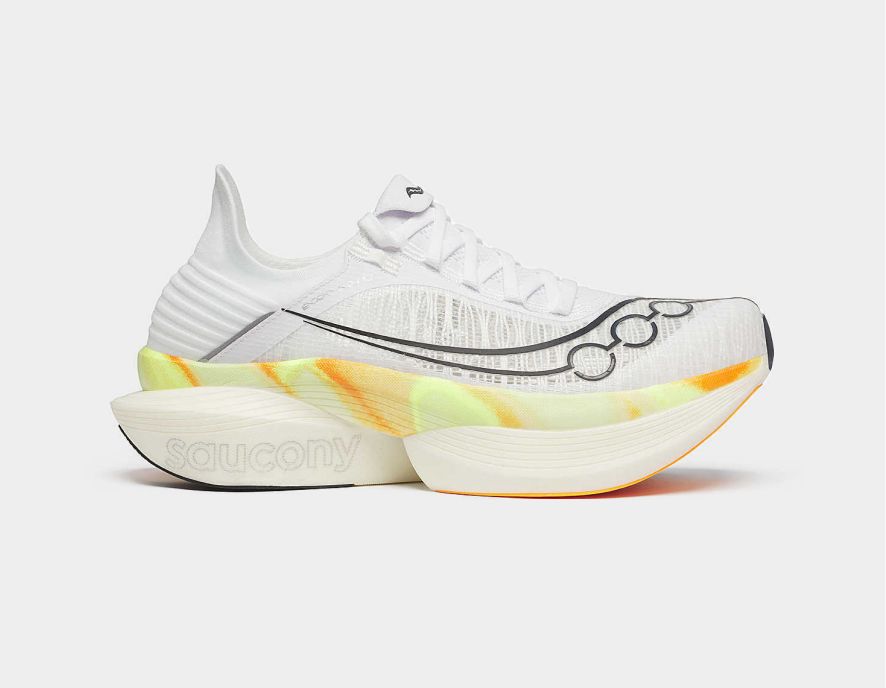 a white and yellow shoe